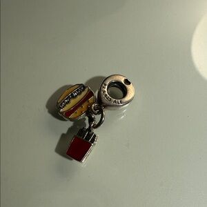 Pandora Silver Charm Dangle with Yellow & Red Enamel